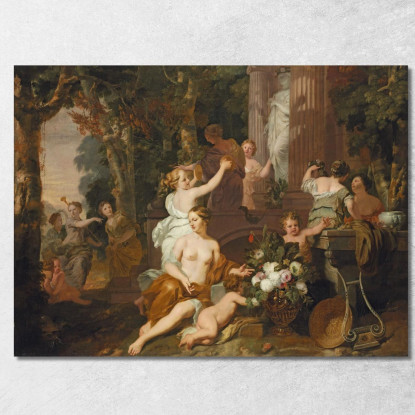 Ninfe E Baccanti Rendono Omaggio Al Tempio Di Flora Gerard de Lairesse gdl21 quadro stampato su tela