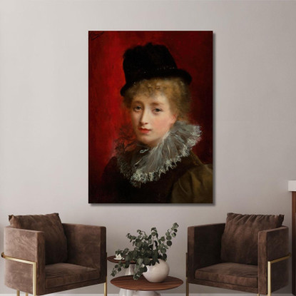Una Bellezza Alla Moda Gustave Jean Jacquet gjj2 quadro stampato su tela