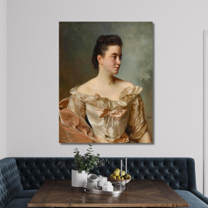 Ritratto Di Una Dama In Rosa Gustave Jean Jacquet gjj5 quadro stampato su tela
