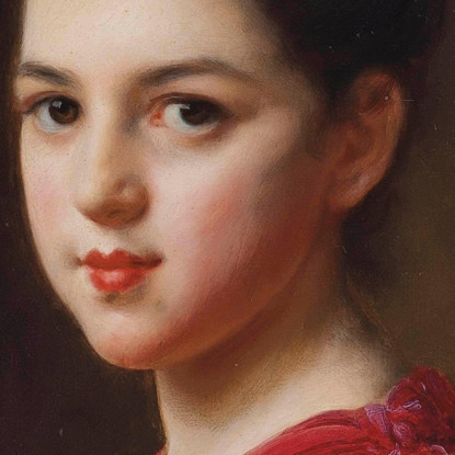 Donna Con Abito Rosso Gustave Jean Jacquet gjj10 quadro stampato su tela