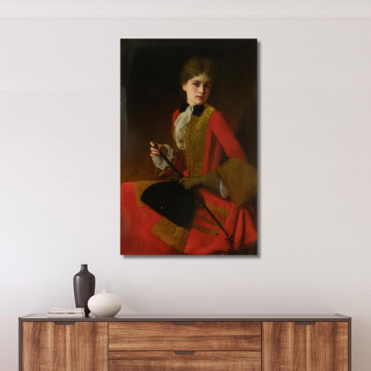 Ragazza In Abito Da Equitazione Gustave Jean Jacquet gjj11 quadro stampato su tela