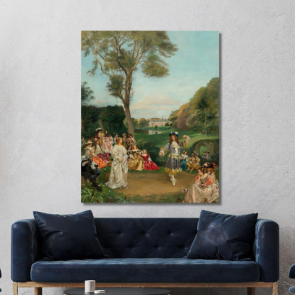 La Danza Al Castello Di Kerduel Conte Di Champagny Gustave Jean Jacquet gjj14 quadro stampato su tela