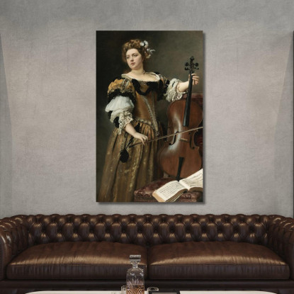 La Violoncellista Gustave Jean Jacquet gjj21 quadro stampato su tela