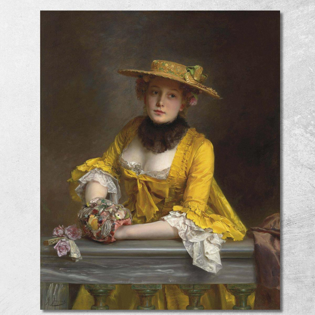 L'Abito Giallo Gustave Jean Jacquet gjj23 quadro stampato su tela