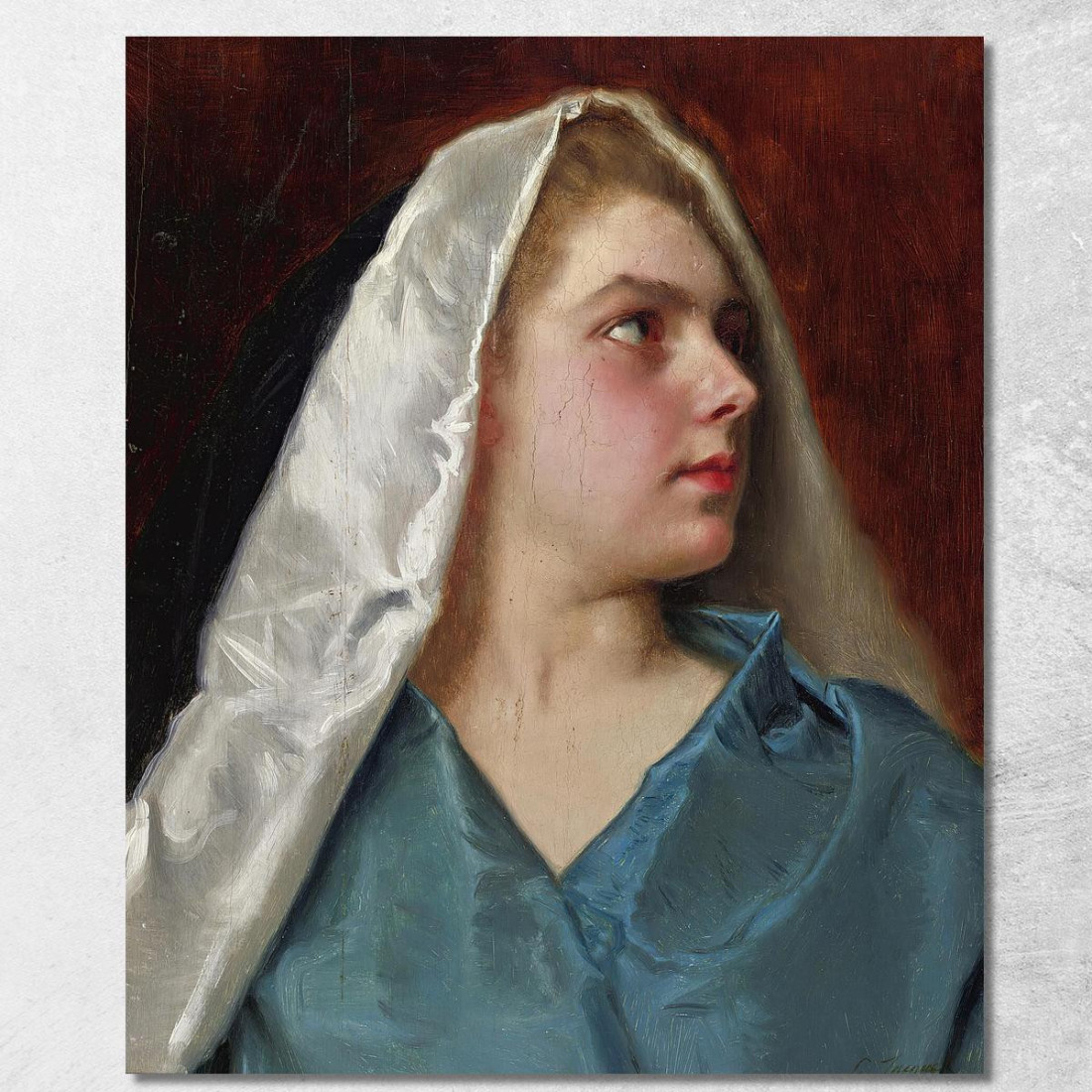 Donna Con Mantello Gustave Jean Jacquet gjj27 quadro stampato su tela Donna Con Mantello Gustave Jean Jacquet gjj27 quadro stampato su tela