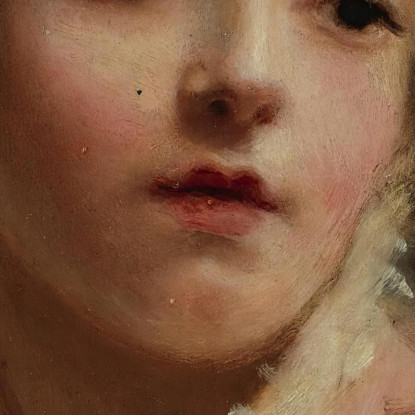 Giovane Donna In Abito Rosa Gustave Jean Jacquet gjj29 quadro stampato su tela