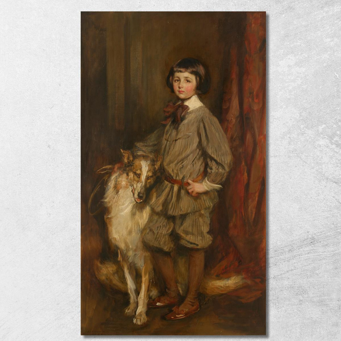 Meredith ('Bunny') Howland Pyne Con Il Suo Cane Hector James Jebusa Shannon jjs13 quadro stampato su tela Meredith ('Bunny') Howland Pyne Con Il Suo Cane Hector James Jebusa Shannon jjs13 quadro stampato su tela