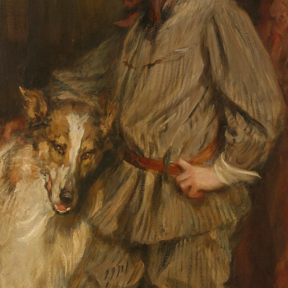 Meredith ('Bunny') Howland Pyne Con Il Suo Cane Hector James Jebusa Shannon jjs13 quadro stampato su tela