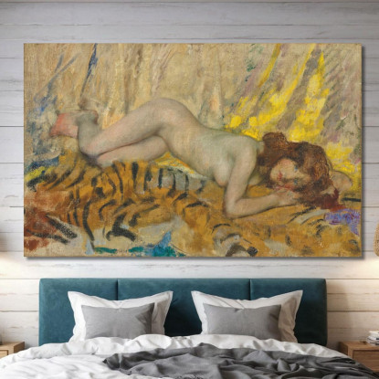 Nudo Su Pelle Di Tigre James Jebusa Shannon jjs18 quadro stampato su tela