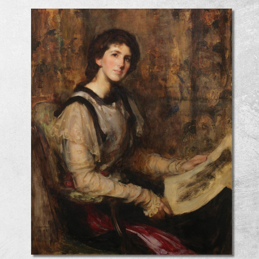 Ritratto Di Mrs. Senior (Nata Hammersley) James Jebusa Shannon jjs28 quadro stampato su tela Ritratto Di Mrs. Senior (Nata Hammersley) James Jebusa Shannon jjs28 quadro stampato su tela