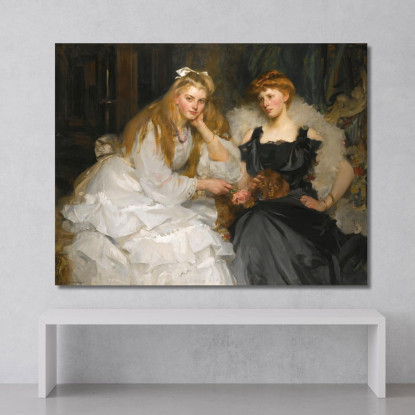Ritratti Di Lorna E Dorothy Bell Figlie Del Sig. W. Heward Bell James Jebusa Shannon jjs30 quadro stampato su tela