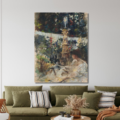 Lettura Presso La Fontana James Jebusa Shannon jjs31 quadro stampato su tela