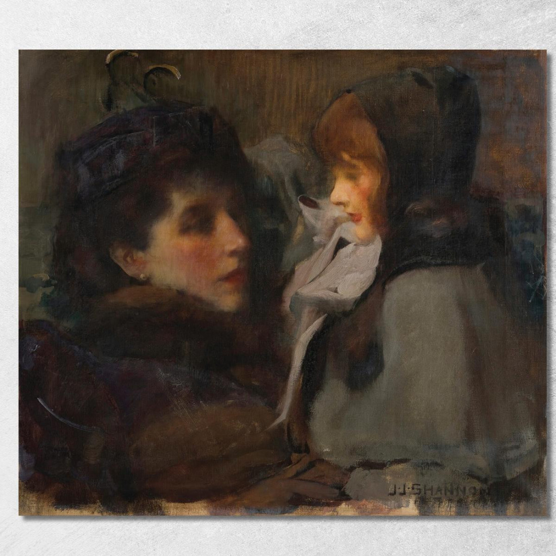 La Moglie E La Figlia Dell'Artista James Jebusa Shannon jjs37 quadro stampato su tela La Moglie E La Figlia Dell'Artista James Jebusa Shannon jjs37 quadro stampato su tela