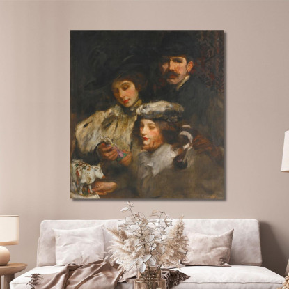 Il Pittore Sua Moglie E Sua Figlia James Jebusa Shannon jjs44 quadro stampato su tela