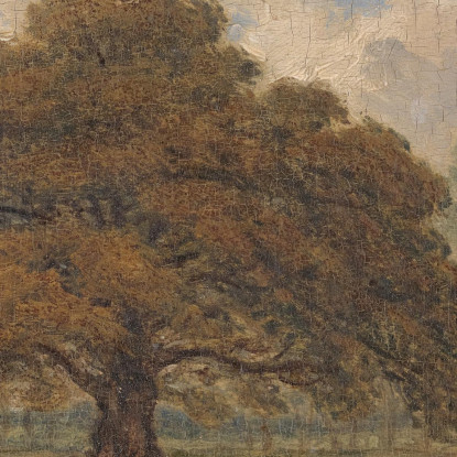 Paesaggio Con Cervi Sotto "La Quercia Del Mendicante" A Dagot'S Park James Ward jwr25 quadro stampato su tela