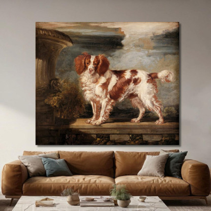 Ritratto Di Dash Uno Spaniel Preferito Di Proprietà Di Lady Frances Vane-Tempest James Ward jwr27 quadro stampato su tela