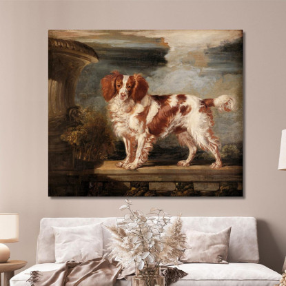 Ritratto Di Dash Uno Spaniel Preferito Di Proprietà Di Lady Frances Vane-Tempest James Ward jwr27 quadro stampato su tela