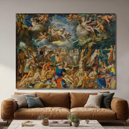 Un Banchetto Degli Dei Joachim Wtewael jwl3 quadro stampato su tela