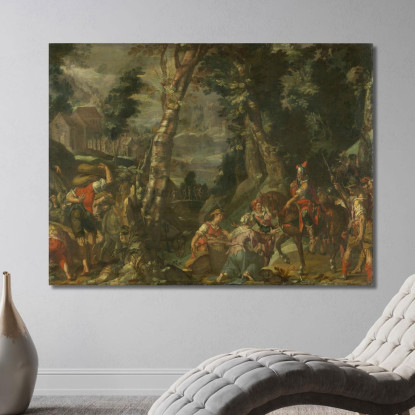 Incontro Tra Davide E Abigail Joachim Wtewael jwl12 quadro stampato su tela