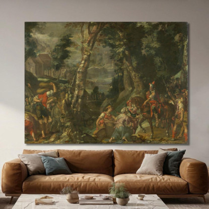 Incontro Tra Davide E Abigail Joachim Wtewael jwl12 quadro stampato su tela