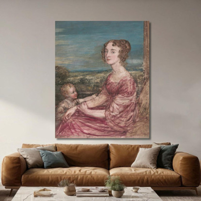 Mrs. William Wilberforce E Bambino John Linnell jln21 quadro stampato su tela