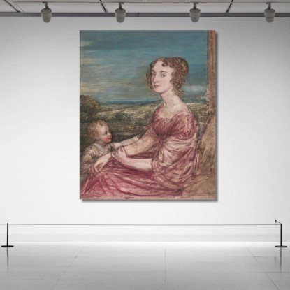 Mrs. William Wilberforce E Bambino John Linnell jln21 quadro stampato su tela