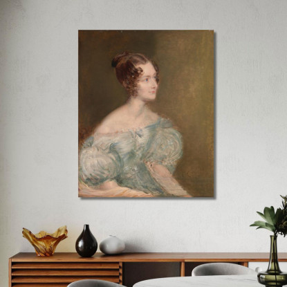 Ritratto Di Una Donna Probabilmente Mrs. Price Di Rugby John Linnell jln23 quadro stampato su tela