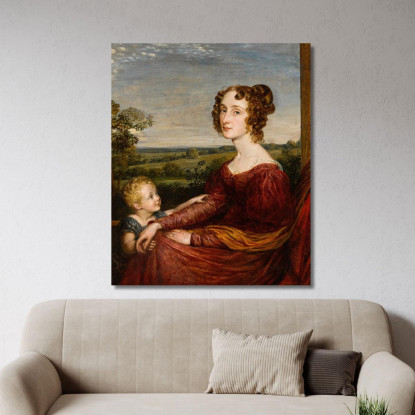 Ritratto Di Mrs. William Wilberforce E Bambino John Linnell jln24 quadro stampato su tela