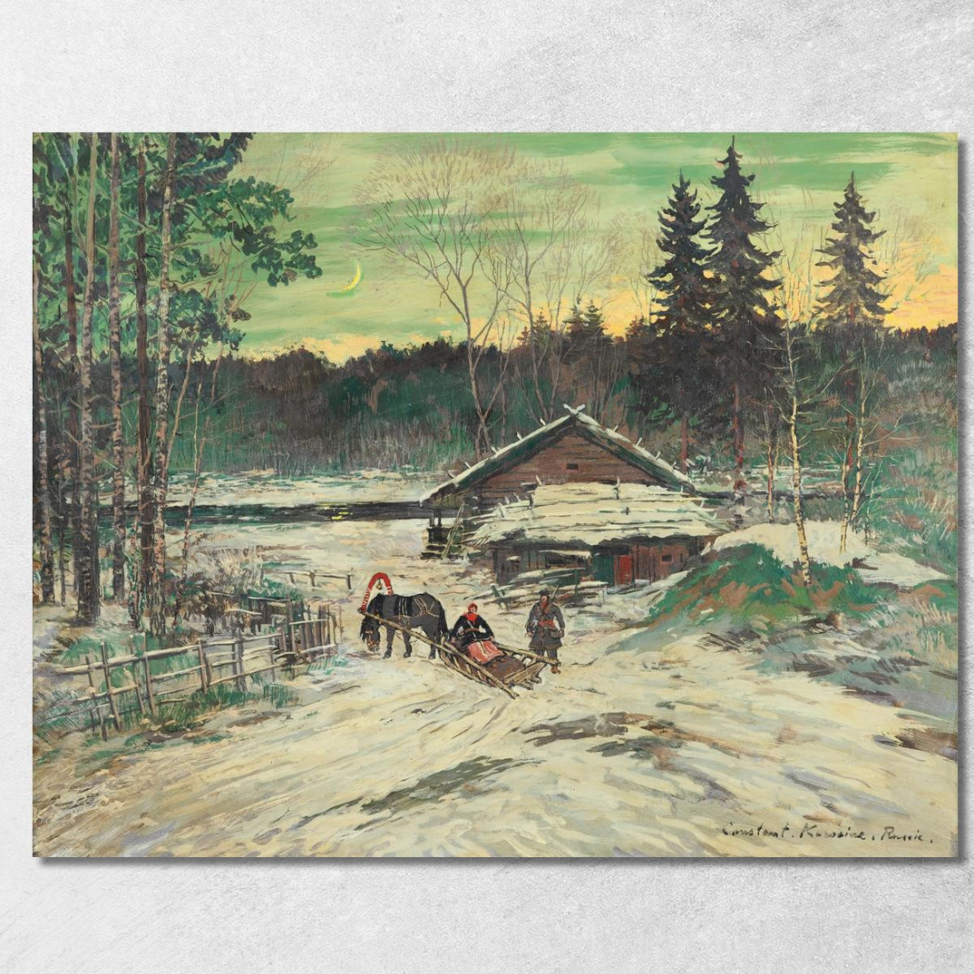 Cacciatore Che Parla Con Una Donna In Una Slitta Konstantin Alexeevich Korovin kak2 quadro stampato su tela Cacciatore Che Parla Con Una Donna In Una Slitta Konstantin Alexeevich Korovin kak2 quadro stampato su tela
