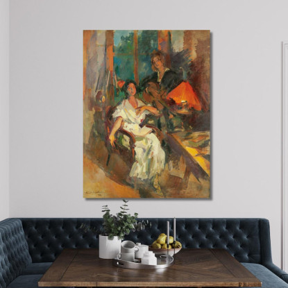 Duetto Serale Konstantin Alexeevich Korovin kak5 quadro stampato su tela