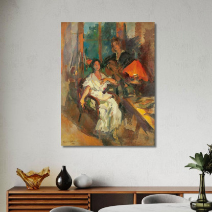 Duetto Serale Konstantin Alexeevich Korovin kak5 quadro stampato su tela