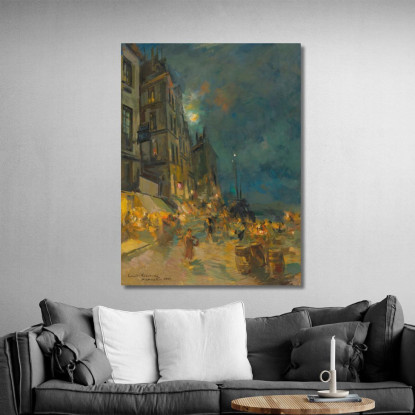 Banchina Di Marsiglia Di Notte Konstantin Alexeevich Korovin kak13 quadro stampato su tela