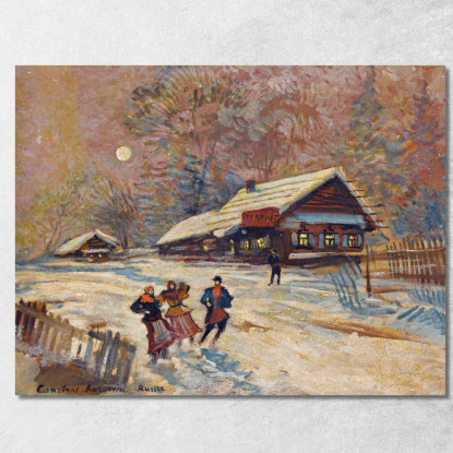 Festaioli Fuori Dalla Taverna Konstantin Alexeevich Korovin kak14 quadro stampato su tela