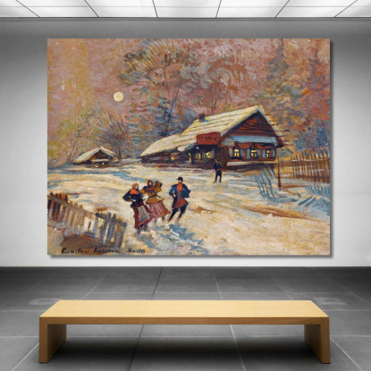 Festaioli Fuori Dalla Taverna Konstantin Alexeevich Korovin kak14 quadro stampato su tela