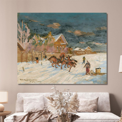 Paesaggio Invernale 2 Konstantin Alexeevich Korovin kak38 quadro stampato su tela