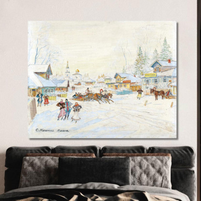 Paesaggio Invernale Konstantin Alexeevich Korovin kak39 quadro stampato su tela