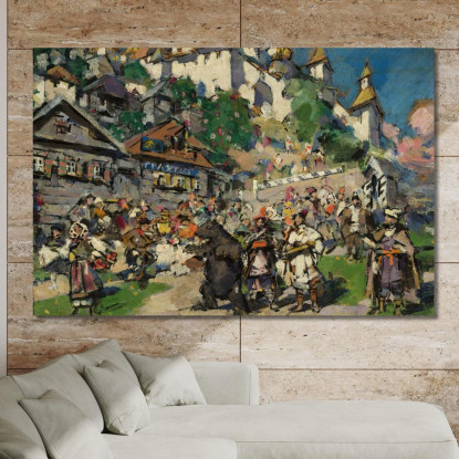 Con Orsi In Siberia Konstantin Alexeevich Korovin kak42 quadro stampato su tela
