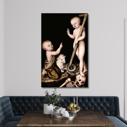 Adorazione Di Gesù Bambino Da Parte Di San Giovanni Battista Lucas Cranach the Elder lce7 quadro stampato su tela