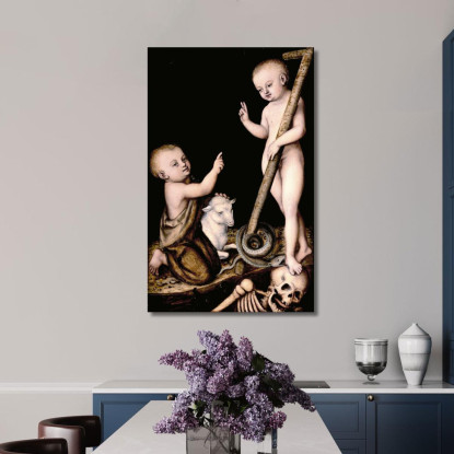 Adorazione Di Gesù Bambino Da Parte Di San Giovanni Battista Lucas Cranach the Elder lce7 quadro stampato su tela