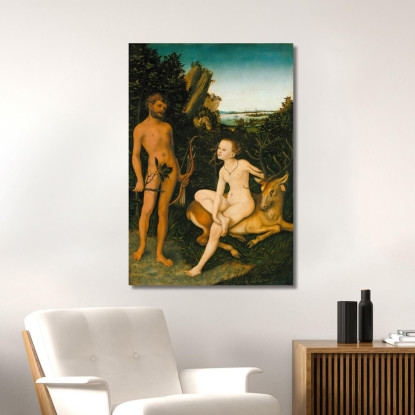 Apollo E Diana Lucas Cranach the Elder lce9 quadro stampato su tela