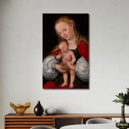 Madonna Col Bambino Con Grappoli D'Uva Lucas Cranach the Elder lce33 quadro stampato su tela