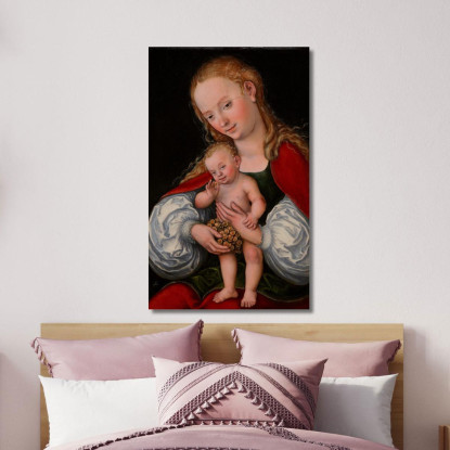 Madonna Col Bambino Con Grappoli D'Uva Lucas Cranach the Elder lce33 quadro stampato su tela