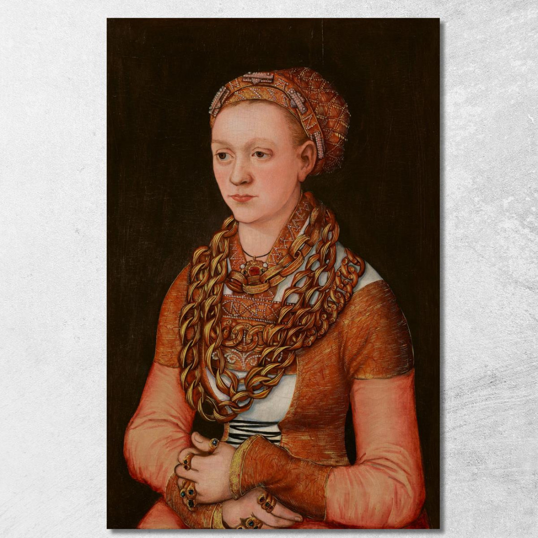 Ritratto Di Anna Buchner Nata Lindacker Lucas Cranach the Elder lce46 quadro stampato su tela Ritratto Di Anna Buchner Nata Lindacker Lucas Cranach the Elder lce46 quadro stampato su tela