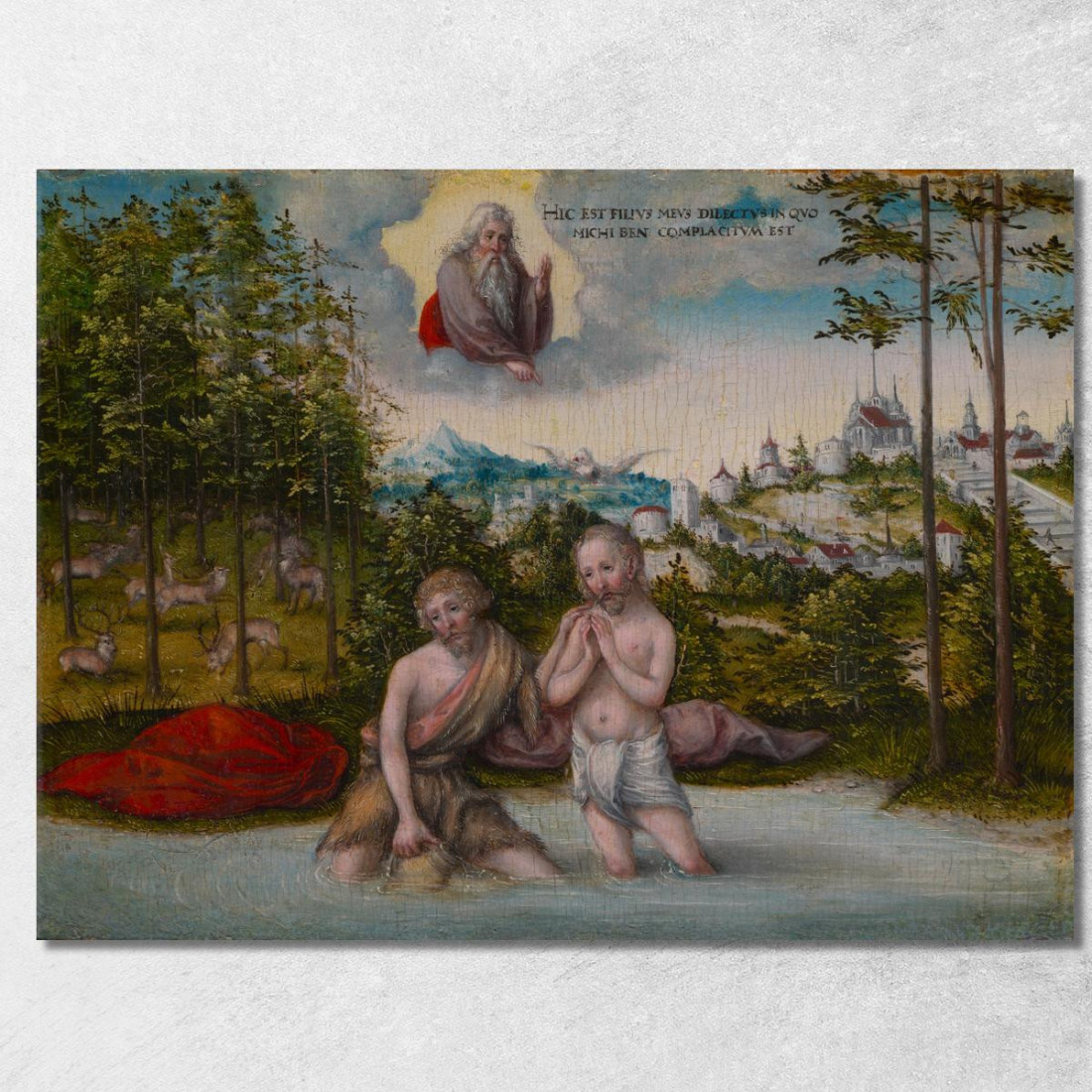 Il Battesimo Di Cristo Lucas Cranach the Elder lce61 quadro stampato su tela Il Battesimo Di Cristo Lucas Cranach the Elder lce61 quadro stampato su tela