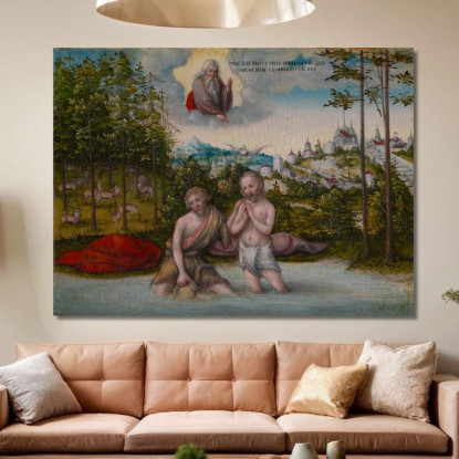 Il Battesimo Di Cristo Lucas Cranach the Elder lce61 quadro stampato su tela