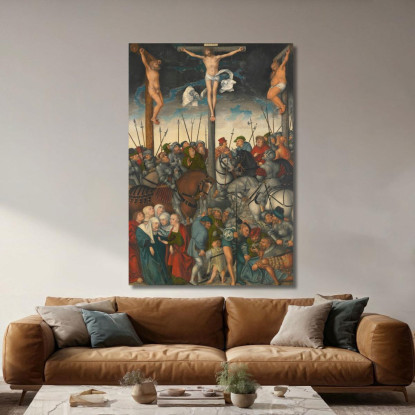 La Crocifissione 3 Lucas Cranach the Elder lce63 quadro stampato su tela