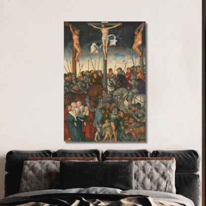 La Crocifissione 3 Lucas Cranach the Elder lce63 quadro stampato su tela