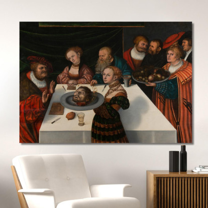 Il Banchetto Di Erode Lucas Cranach the Elder lce67 quadro stampato su tela
