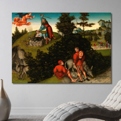 Il Sacrificio Di Abramo Lucas Cranach the Elder lce85 quadro stampato su tela
