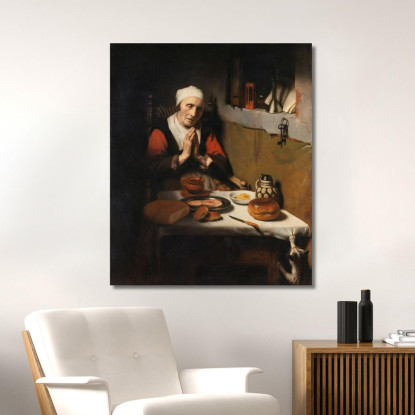 Vecchia Che Dice La Grazia Conosciuta Come 'La Preghiera Senza Fine' Nicolaes Maes nma8 quadro stampato su tela